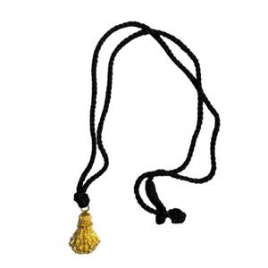 Vintage Natori Gold Tone Tassel Pendant Black Cord Necklace